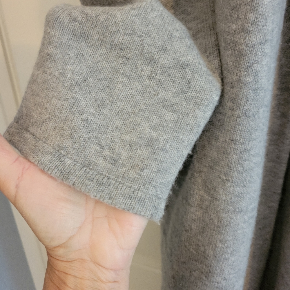 Ugg Cashmere Heather Gray Hooded Open Front Cardigan Size Medium - Picture 6 of 12